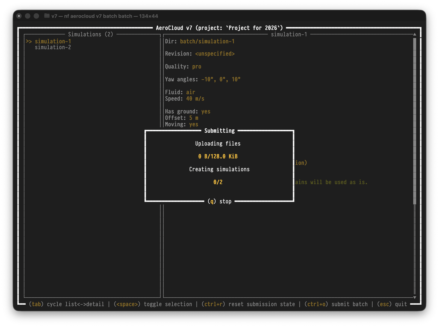 Submit sims progress
