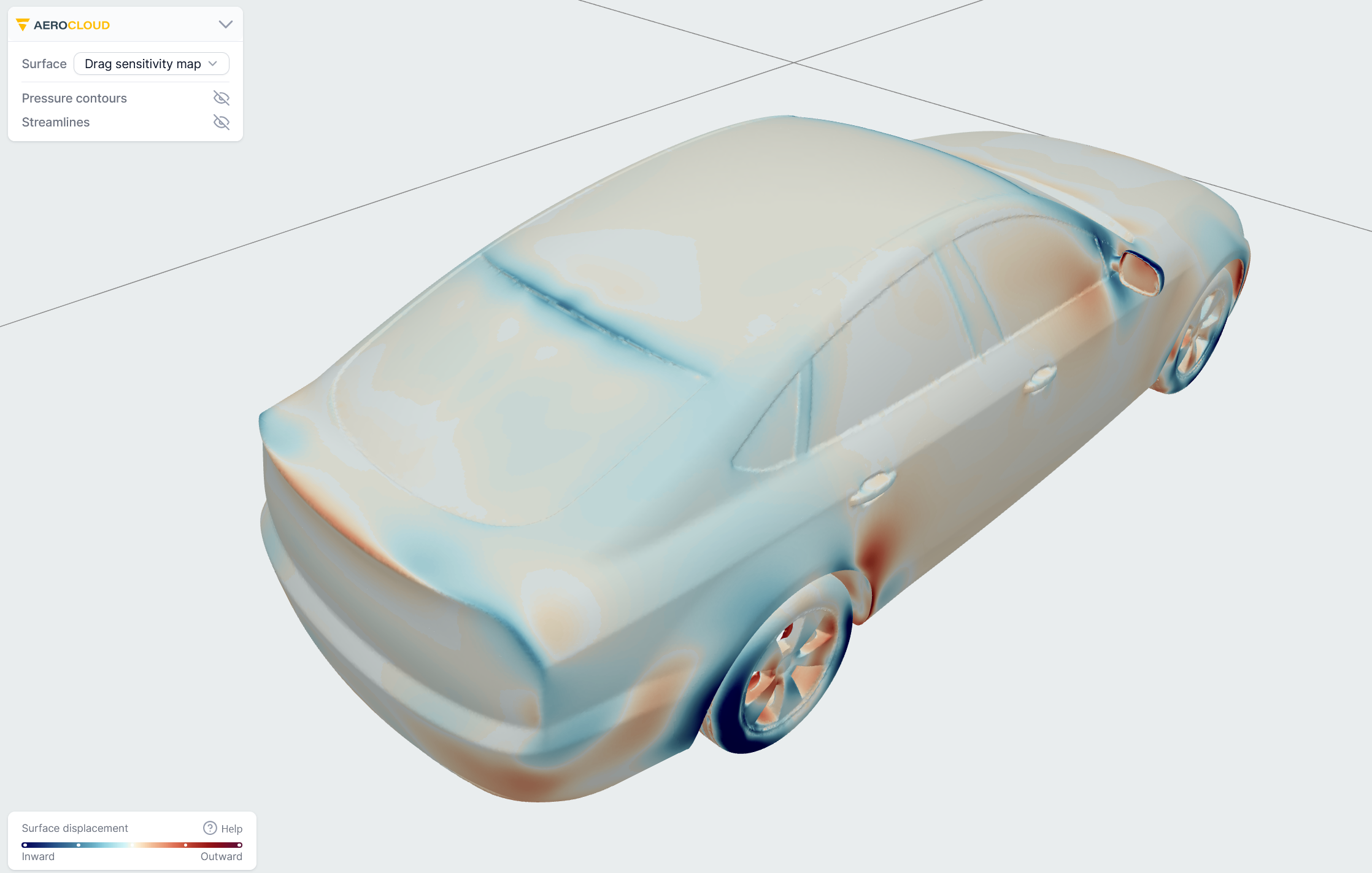 Adjoint drag sensitivity map